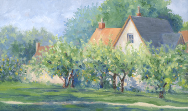 The Neighbor's Apple Trees 12x20 ©Joan Justis-All rights reserved
