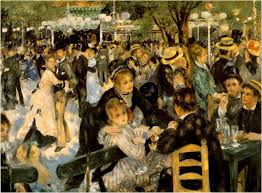 Painting of outdoor ballroom at Montmartre by Renoir